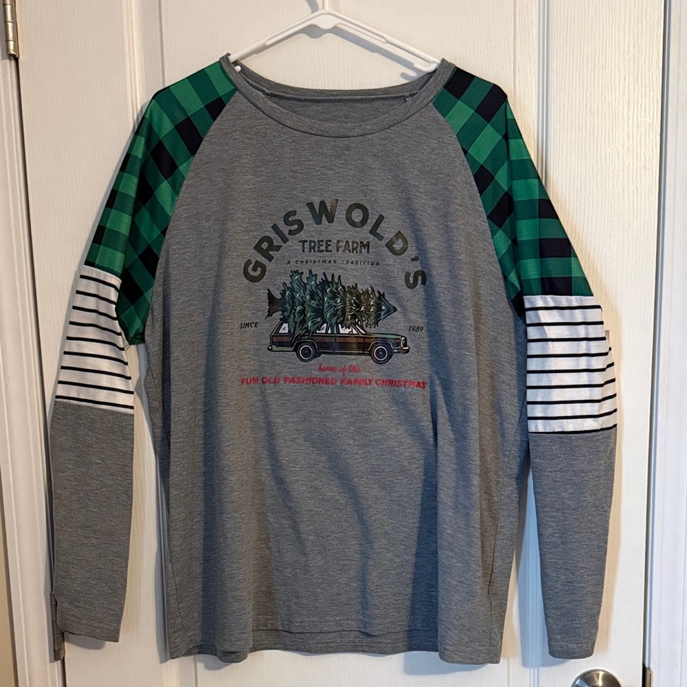 Adult Griswold Shirt Long Sleeve Size XXL Christmas Vacation Gray Green